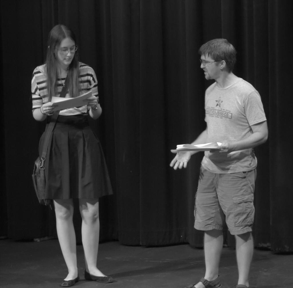 Cortney Manning,left, and Loren Green auditioning.