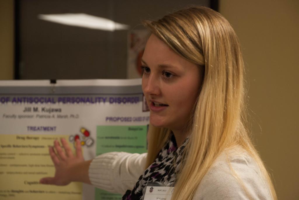 Park University psychology students Jennifer Krupa and Jill Kujawa presented their research projects on Nov. 8 at the Missouri undergraduate Psychology conference held in the Mabee underground. Students from different universities in Missouri also participated. 