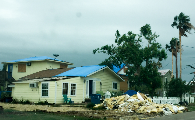 Damaged house in Port Aransas, Texas