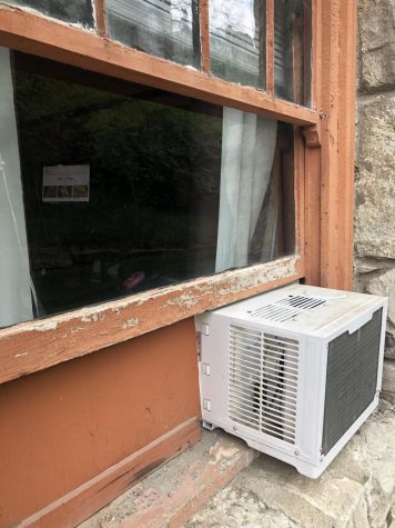 Rotting window and window unit air conditioner