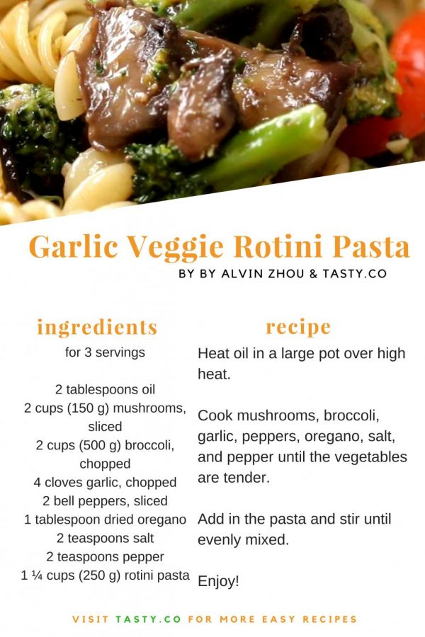 Recipe for veggie rotini pasta