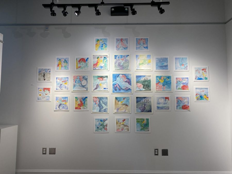 Sadie Johnson has 31 watercolor illustrations on display in Campanella Gallery. 