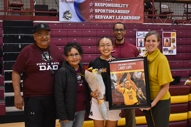 Laney Lupe was celebrated on senior day by her parents, coach and athletic director.