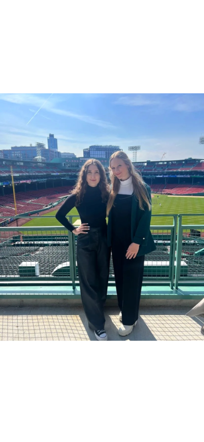 Skyler Jensen, right, visits friend Myranda Nasworthy in Mass. and goes to a career fair at Fenway Park.