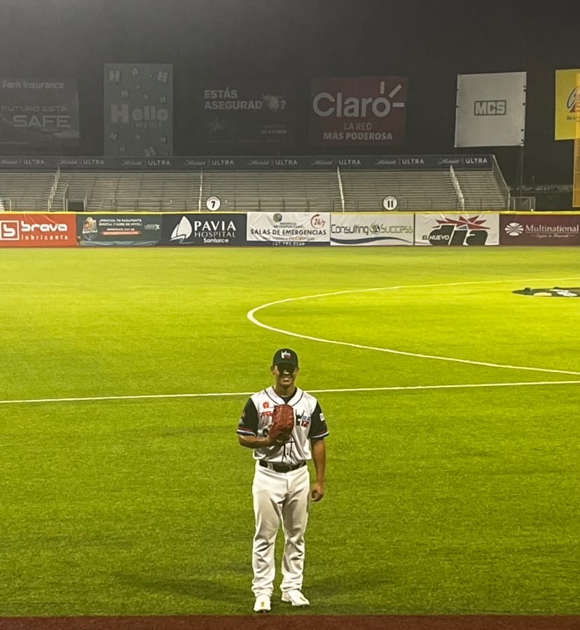 Angel Lebron playing professional baseball in Puerto Rico